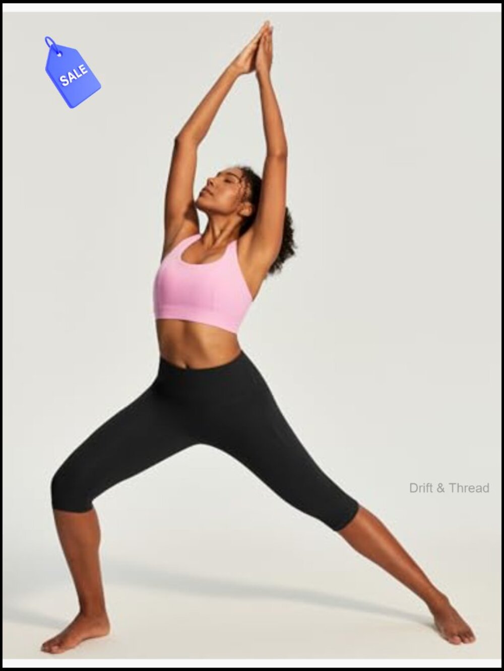 High Waisted Capri Leggings with Pockets Compression Yoga Pants - Picture 3 of 7